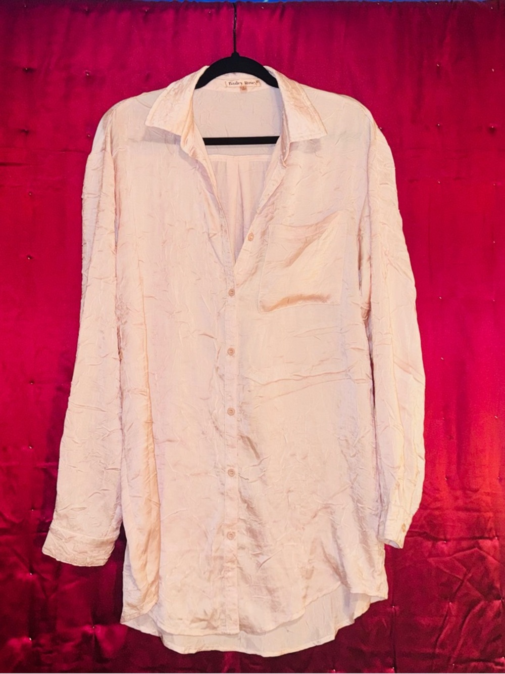 👑 BAILEY ROSE OVERSIZED SHIRT / DRESS LIGHT ROSE WOMEN’S